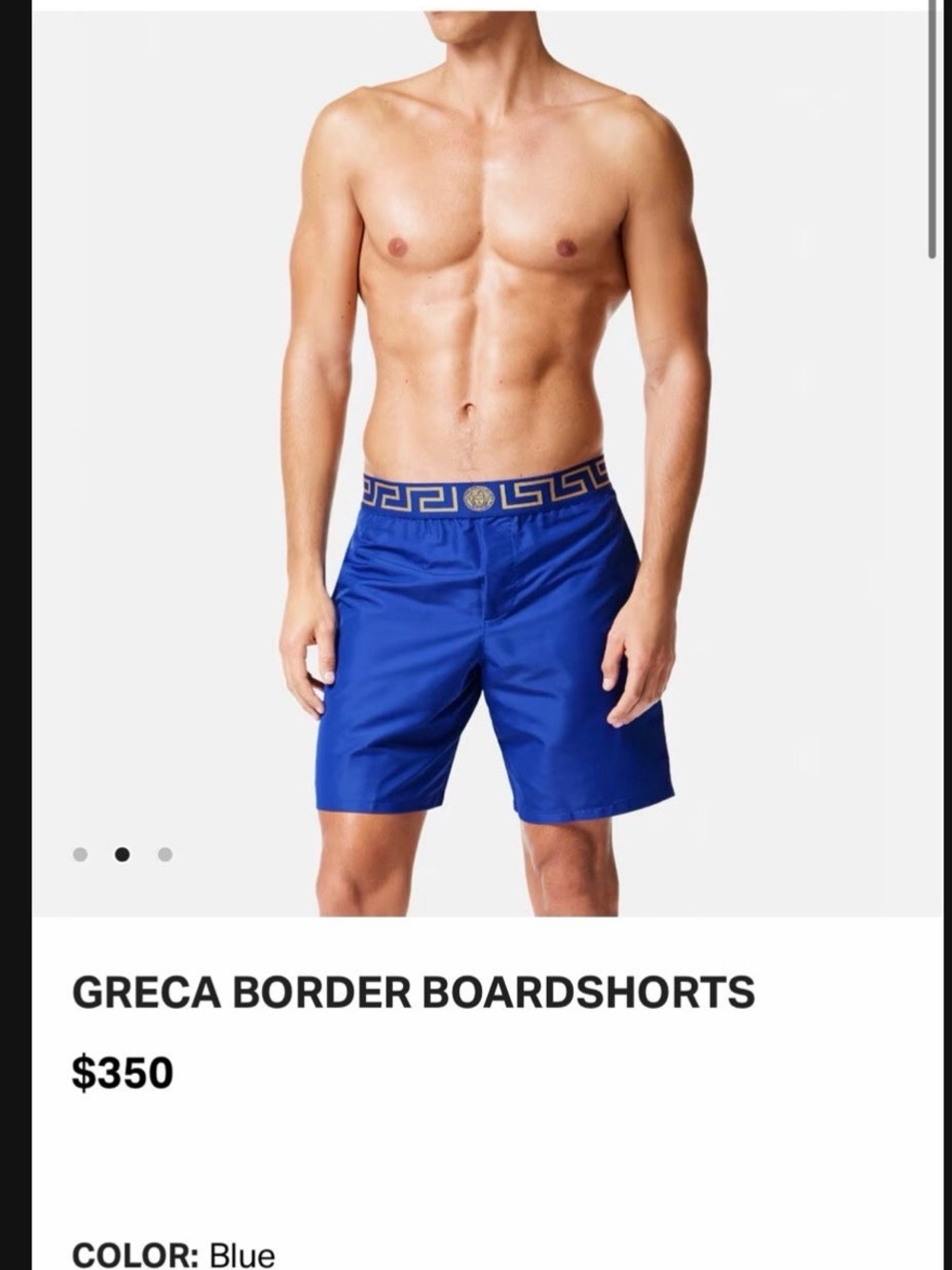 Versace Blue Greca Border Men's Swim Board Shorts